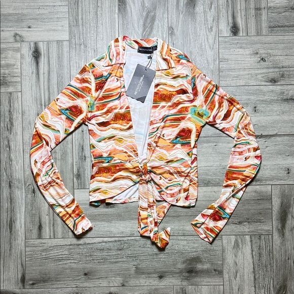 PrettyLittleThing Colorful Swirl Top - Picture 1 of 6